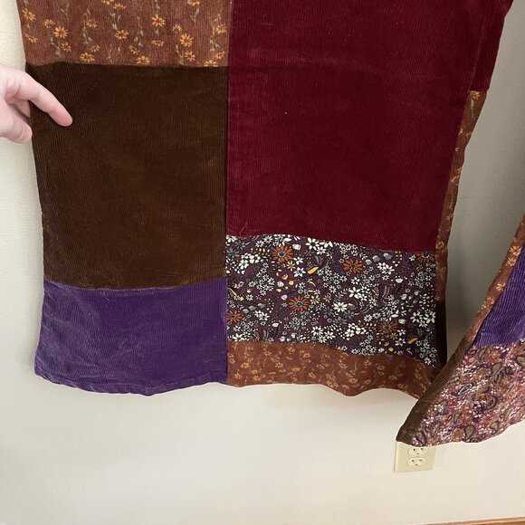 Tunnel Vision Womn 5XL Patchwork Corduroy Y2K 90s Retro 70s High-Rise Flare Pant - Picture 6 of 12